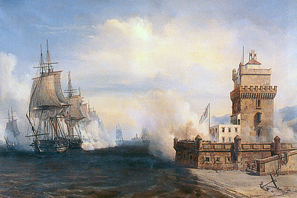 La flotte française devant la tour de Belem